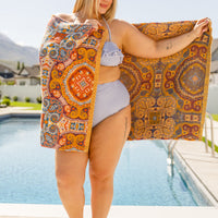 Luxury Beach Towel in Boho Medallions