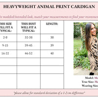 PREORDER: Harper Heavyweight Animal Print Cardigan