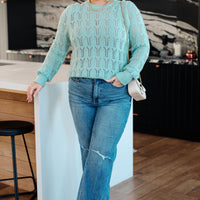 Hole In One Sheer Pointelle Knit Sweater