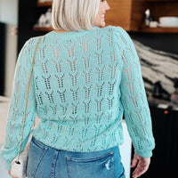 Hole In One Sheer Pointelle Knit Sweater