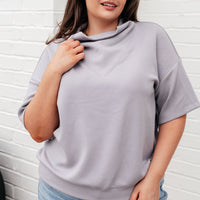 I Just Felt Like It Mock Neck Top in Mystic Grey