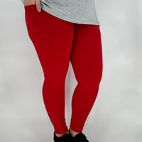 Ruby Red Leggings/Capri w/ Pockets!
