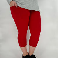 Ruby Red Leggings/Capri w/ Pockets!
