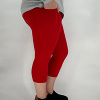 Ruby Red Leggings/Capri w/ Pockets!