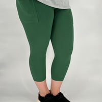 Pine Green Leggings/Capri w/ Pockets