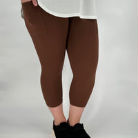 True Brown Leggings/Capri w/ Pockets!