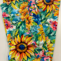 Watercolor Sunflower Capri w/ Pockets *RTS