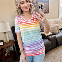 IN STOCK Sophie Top - Rainbow Stripes