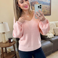 IN STOCK Bethany Bow Knit Sweater - Light Pink