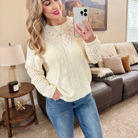 IN STOCK Jasmine Open Knit Sweater - Ivory