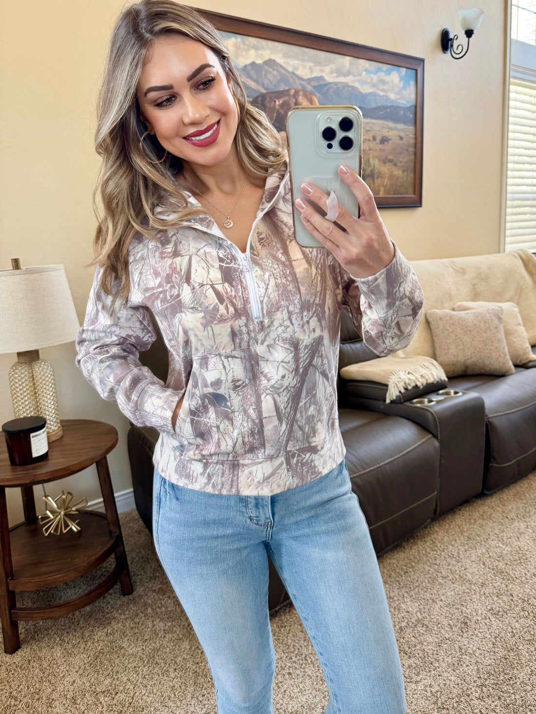 IN STOCK Camo Short Halfzip Hoodie