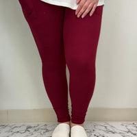 Cranberry Leggings w/ Pockets