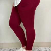 Cranberry Leggings w/ Pockets