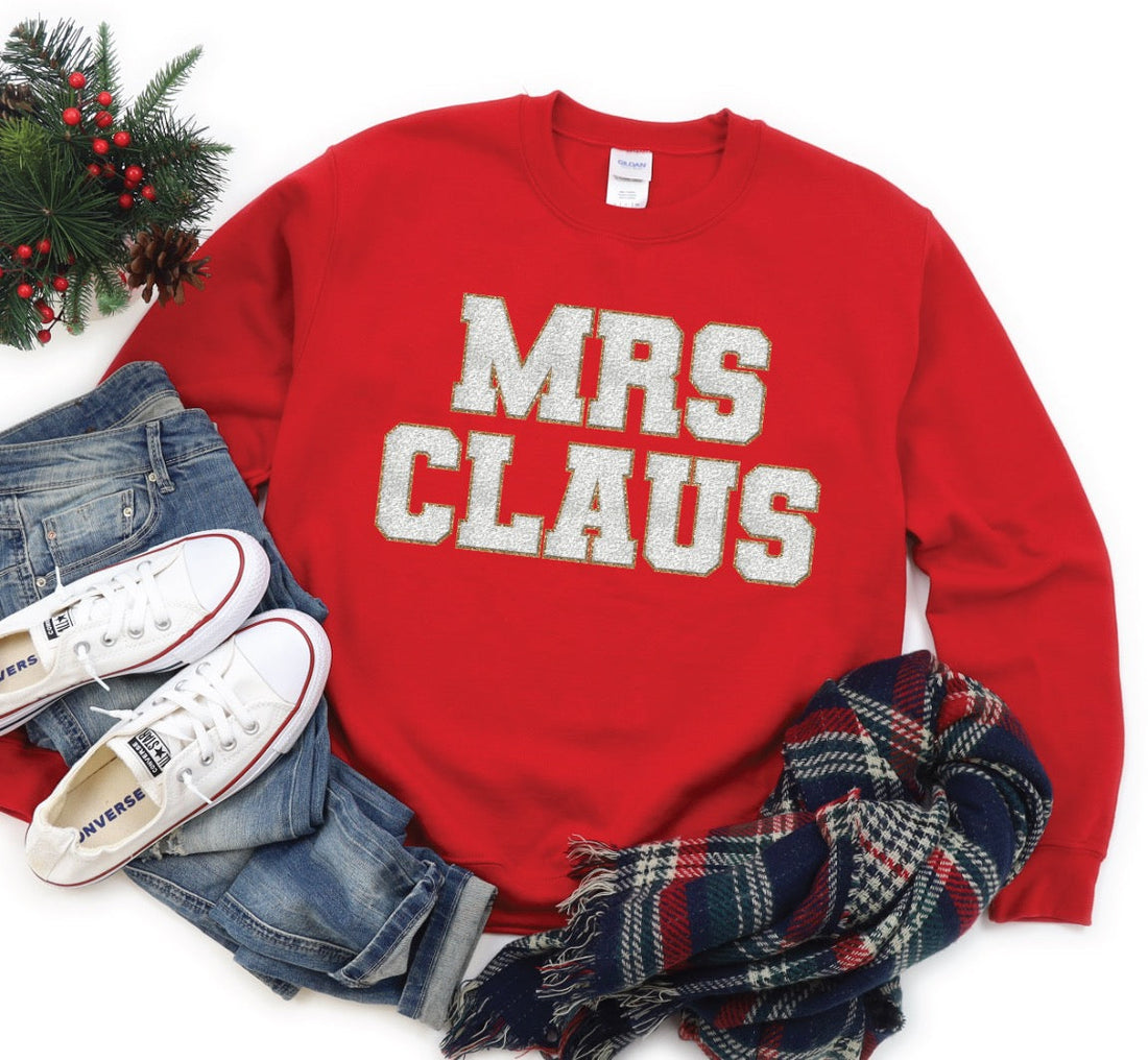 MRS CLAUS (glitter ink sweatshirt)