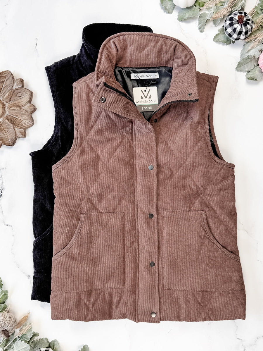 IN STOCK Corduroy Vest - Black FINAL SALE