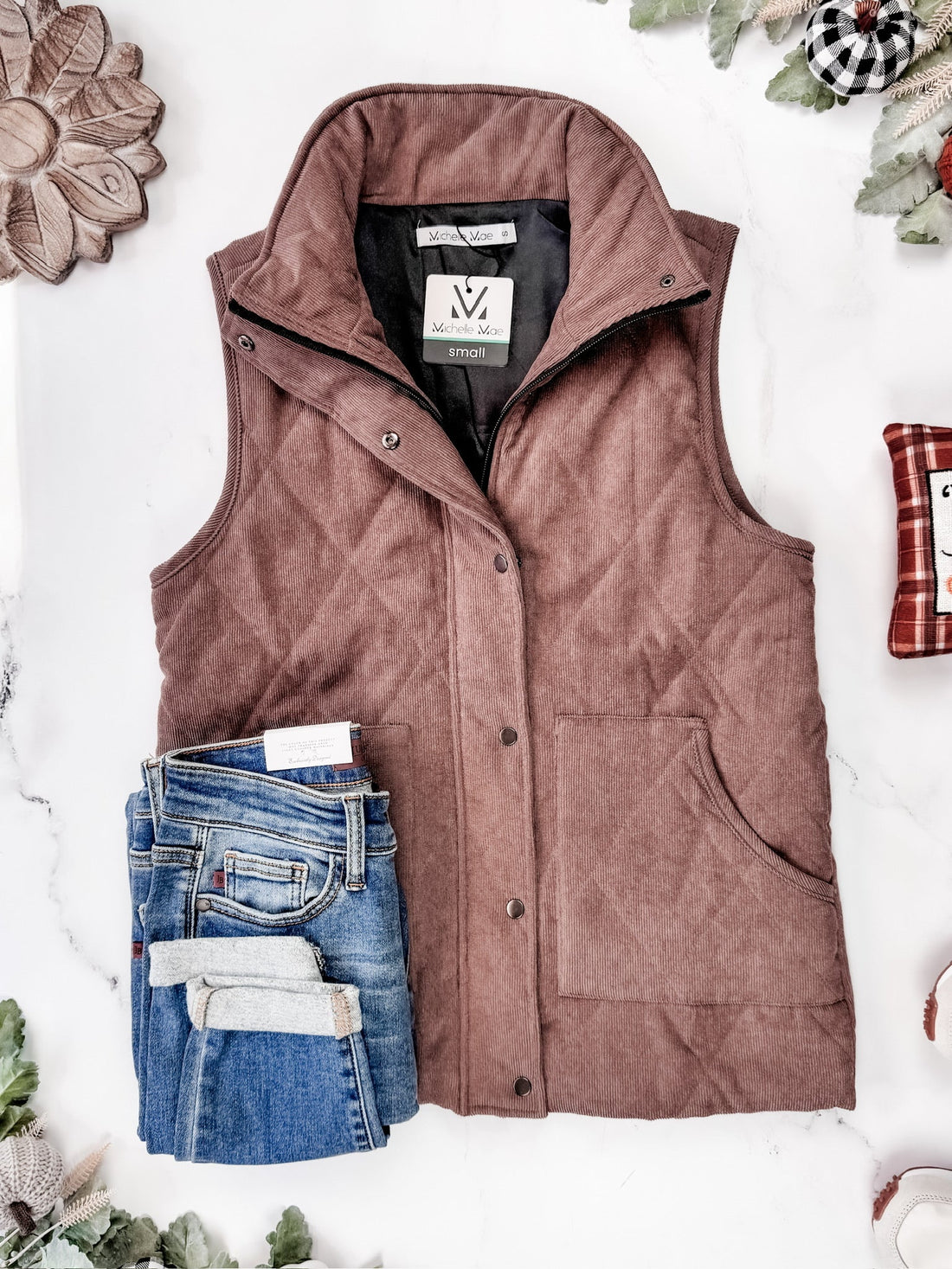 IN STOCK Corduroy Vest - Chestnut FINAL SALE