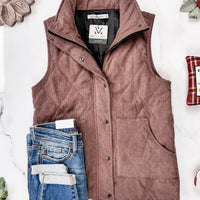 IN STOCK Corduroy Vest - Chestnut FINAL SALE