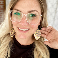 Sunflower and Leopard Earrings