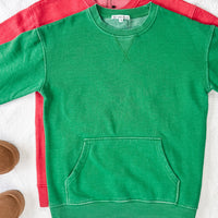 IN STOCK Vintage Wash Pocket Pullover - Green