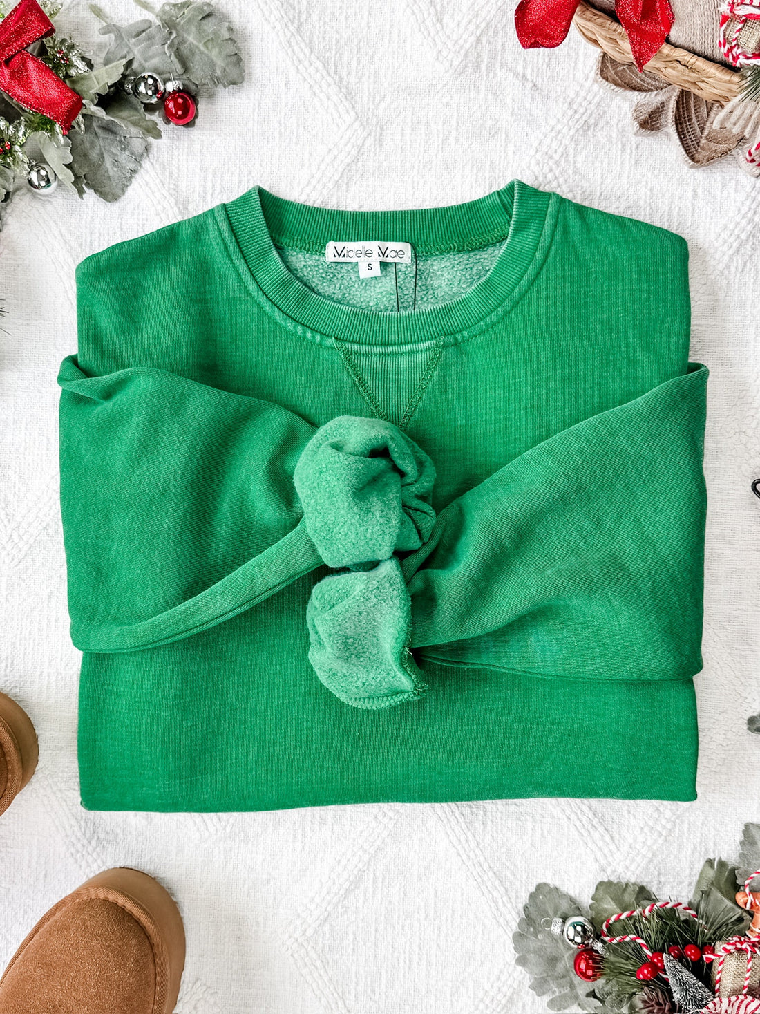 IN STOCK Vintage Wash Pocket Pullover - Green