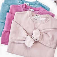 IN STOCK Vintage Wash Pocket Pullover - Blush Pebble