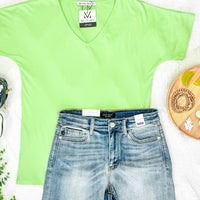 IN STOCK Chloe Cozy Tee - Lime