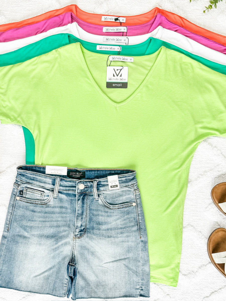 IN STOCK Chloe Cozy Tee - Lime