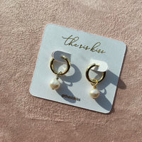 PREORDER: Pearl Charm Huggies in Two Colors