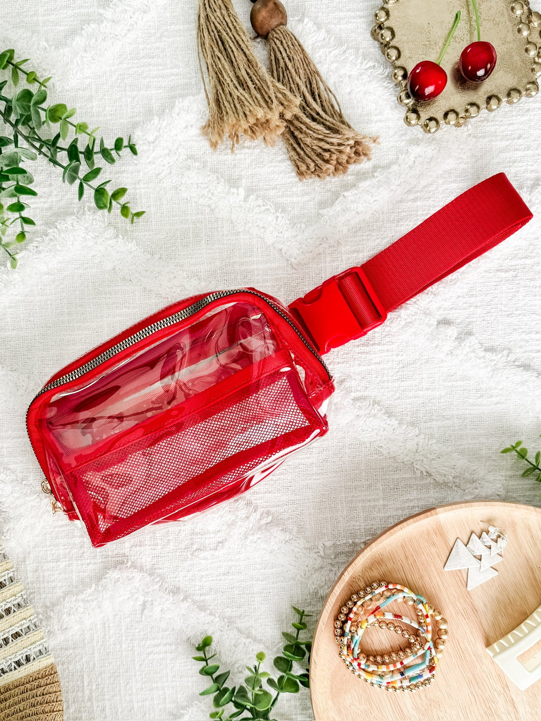 Clear Bag - Red  | Women&