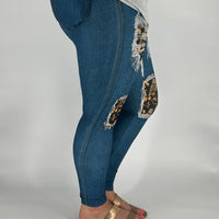 Denim Night Owl Leggings w/ Back Pockets