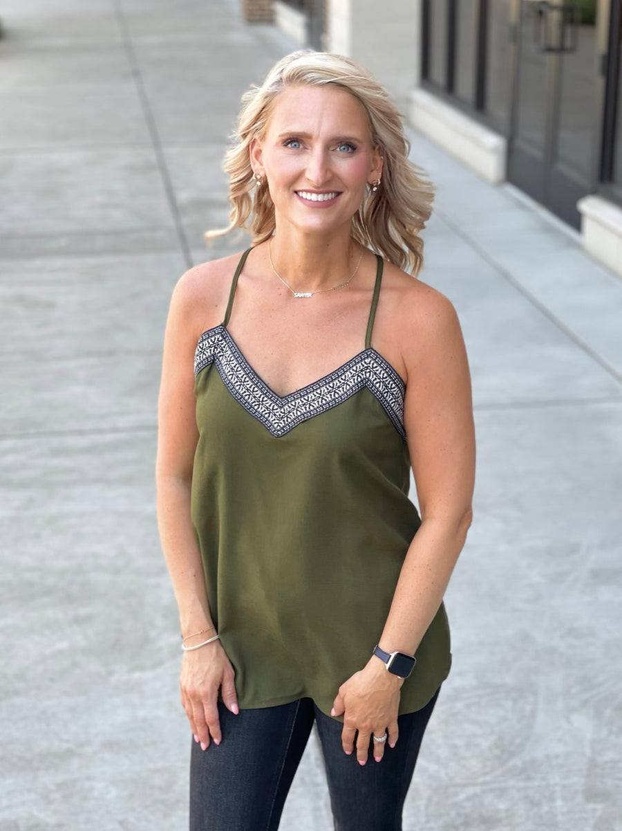 Give it My All Cami in Olive