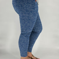 Royal Blue Fleece Leggings w/ Pockets
