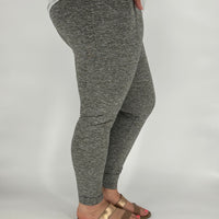 Gray Fleece Leggings w/ Pockets