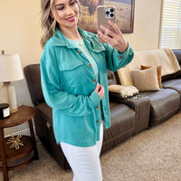 IN STOCK Brenna Button Down Top - Teal