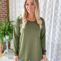 Pocket of Love Top in Olive