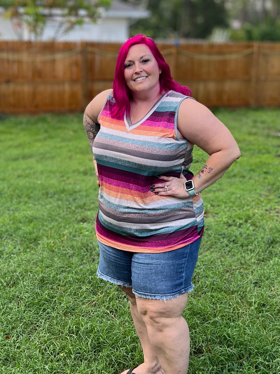 Multi color Stripe top