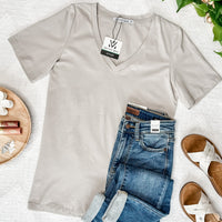 IN STOCK Olivia Tee - Stone Grey | Women's Short Sleeve FINAL SALE