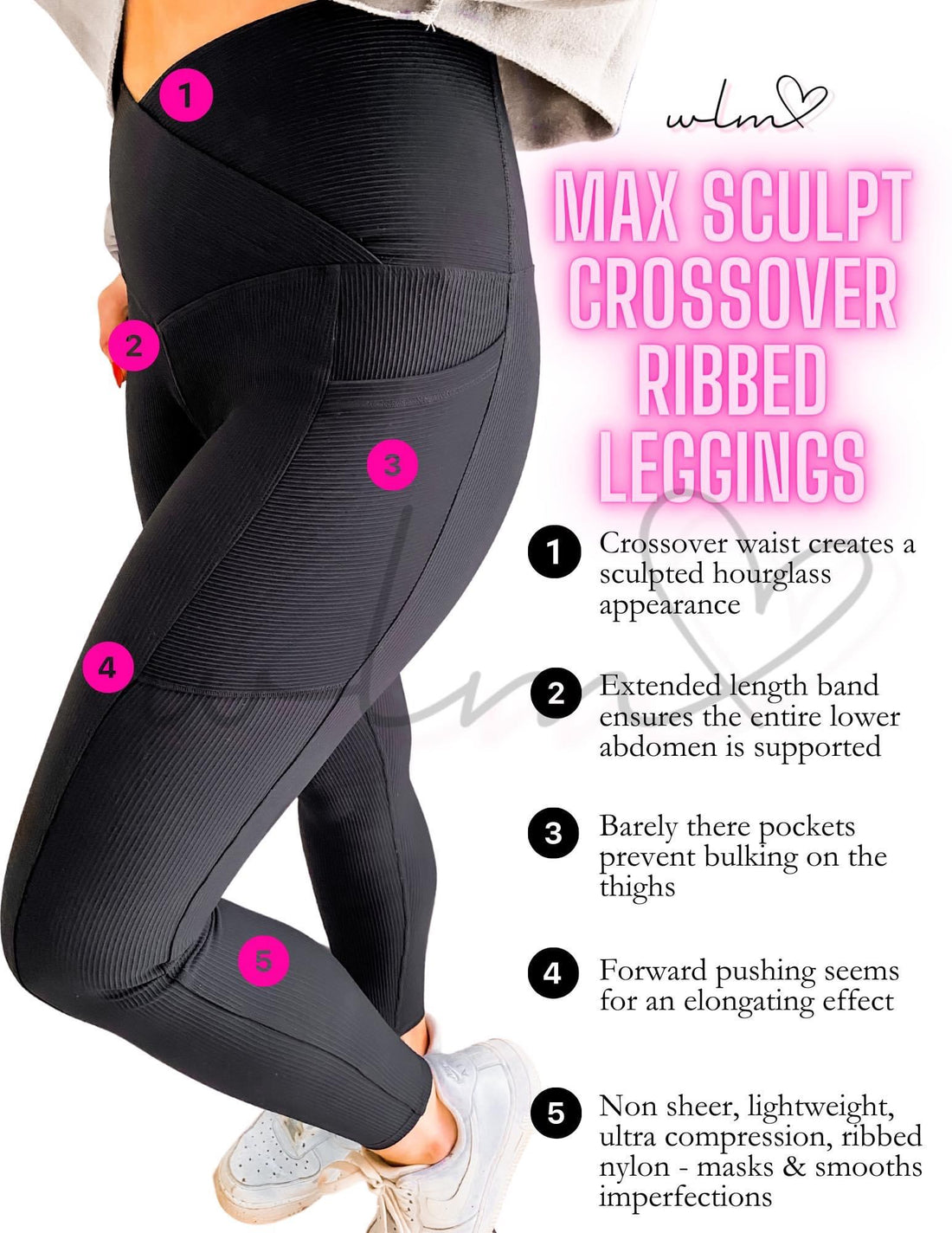 Molly “Max sculpt” diagonal ribbed leggings