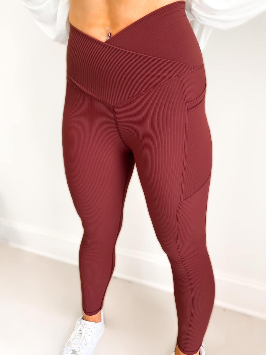 Molly “Max sculpt” diagonal ribbed leggings