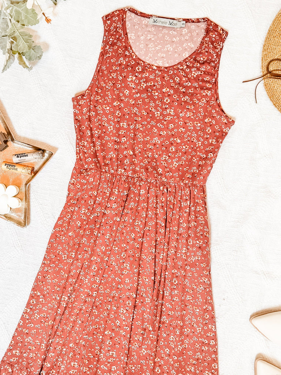 IN STOCK Bailey Dress - Rust Floral | Women's Tank Dress FINAL SALE