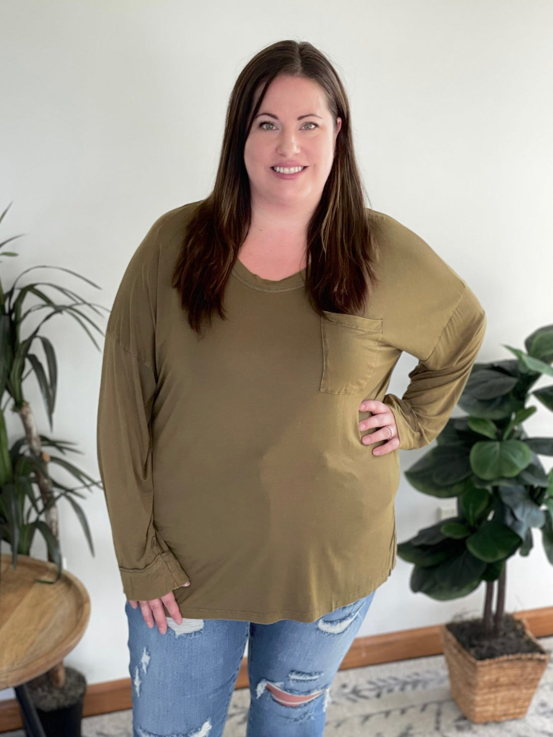 A Better Life Top in Olive