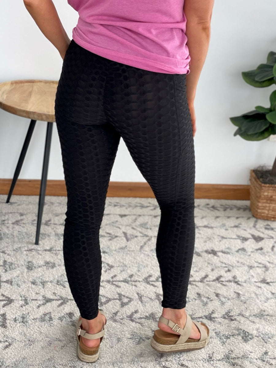 Take It Easy Tik-Tok Pocket Leggings in Black