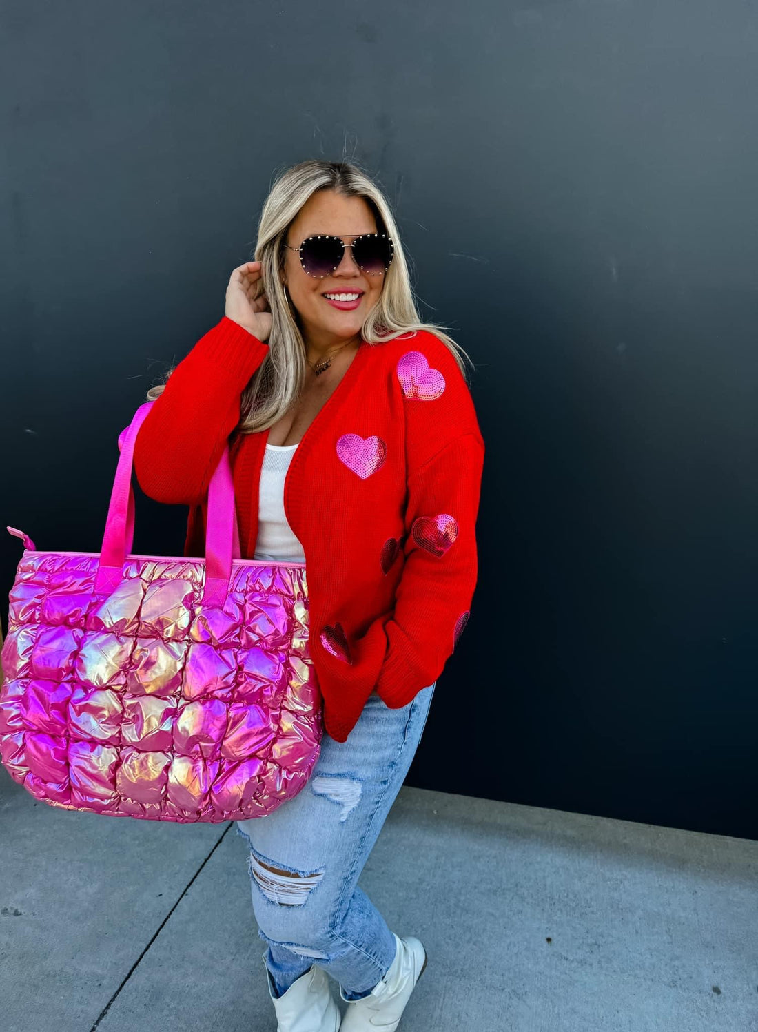 Be Mine Sequin Heart cardigan