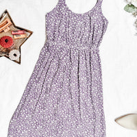 IN STOCK Reagan Ribbed Midi Dress - Lavender Floral | Women's Dress