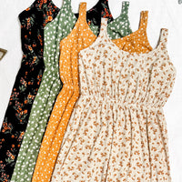 IN STOCK Reagan Ribbed Midi Dress - Pumpkin Floral | Women's Dress FINAL SALE