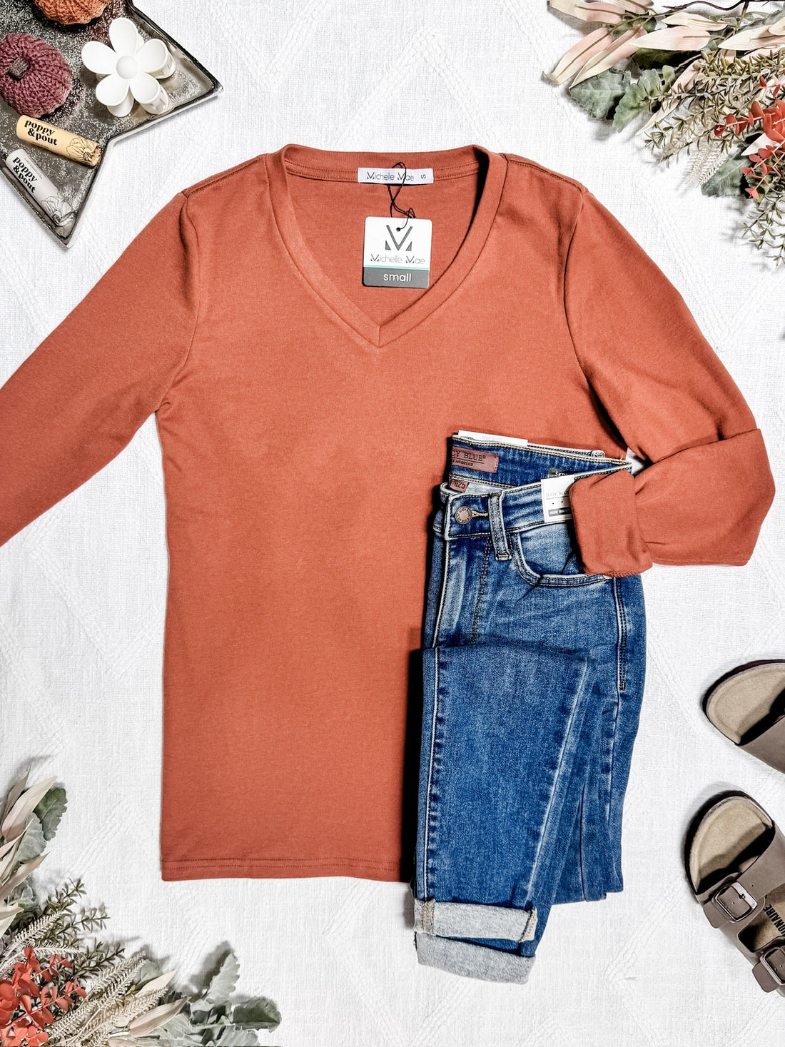 IN STOCK Leah Long Sleeve Top - Pumpkin | Women&