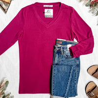 IN STOCK Leah Long Sleeve Top - Magenta | Women's Casual Top FINAL SALE