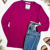 IN STOCK Leah Long Sleeve Top - Magenta | Women's Casual Top FINAL SALE