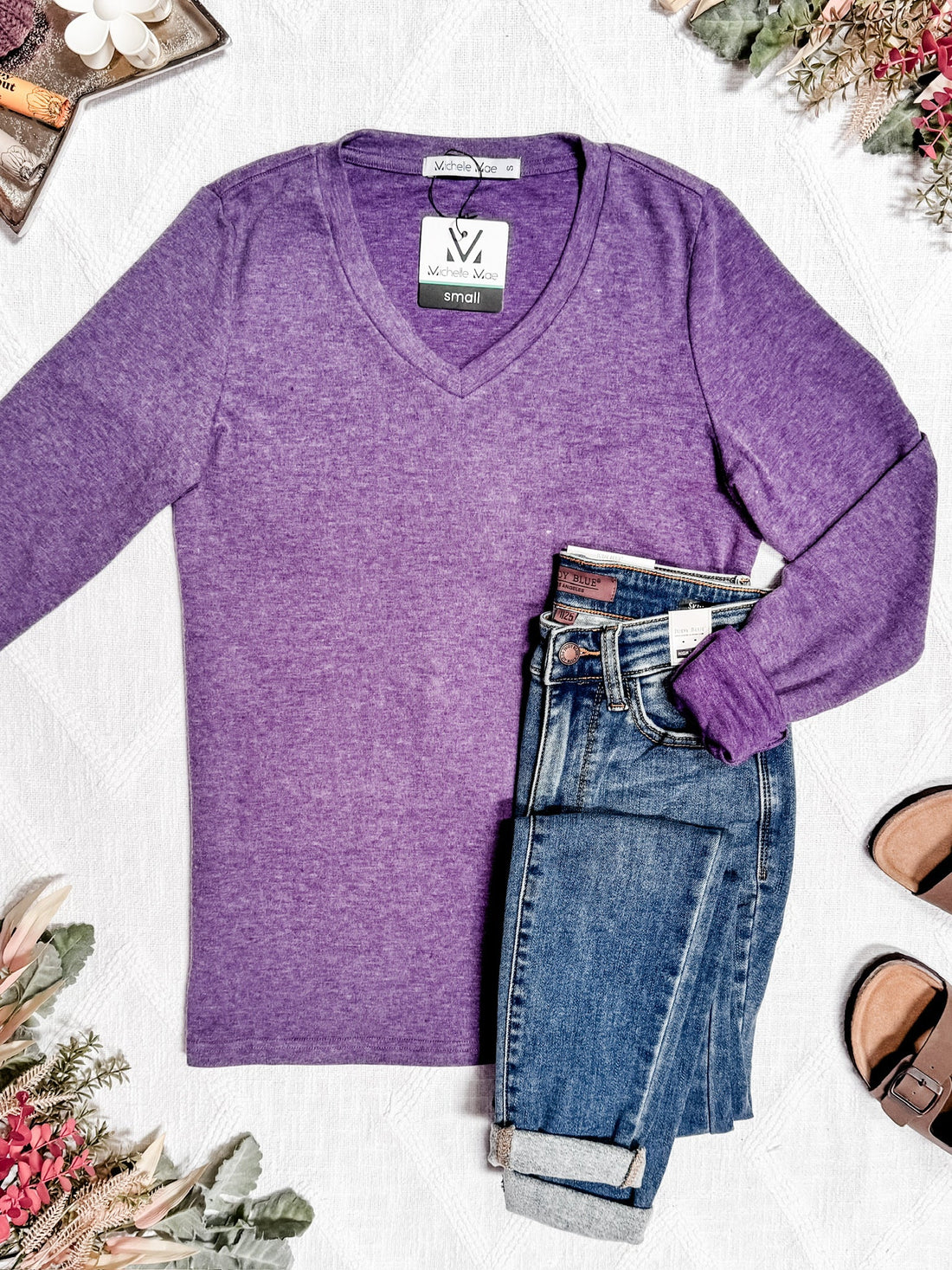 IN STOCK Leah Long Sleeve Top - Purple | Women&