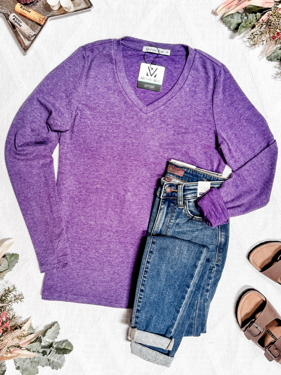 IN STOCK Leah Long Sleeve Top - Purple | Women&